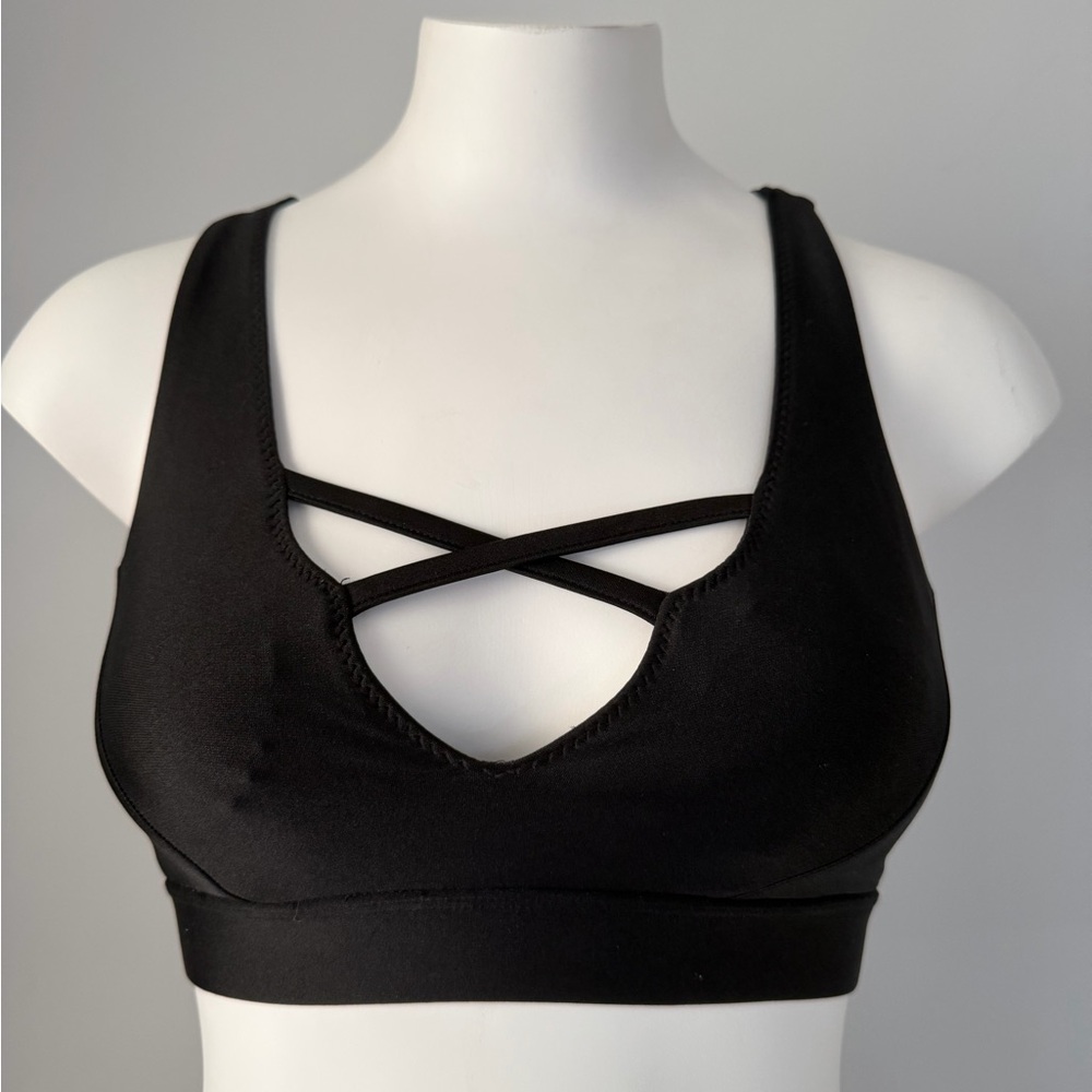 Forever 21 Black Crisscross Sports Bra